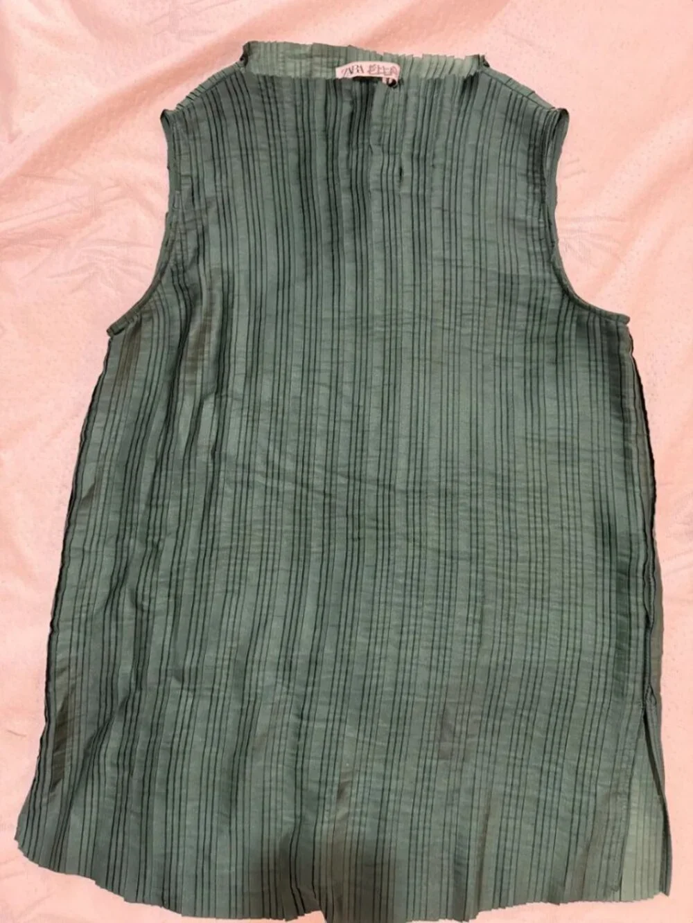 Zara Green Pleated Two-Piece Set